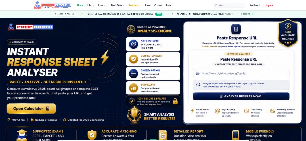 Prepdosth - Instant Response Sheet Analyser & Scorecard Generator